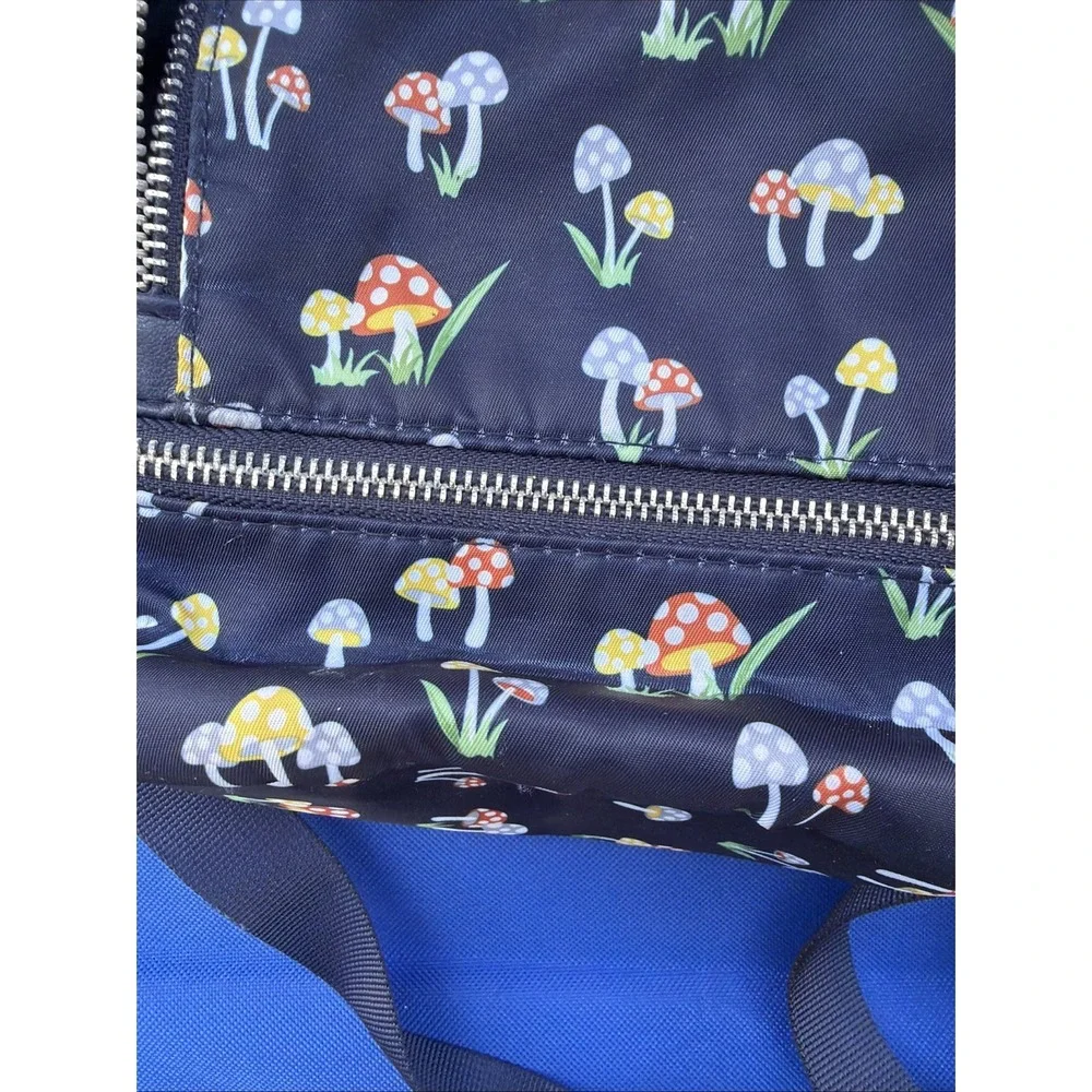 Mushroom Small Navy Colorful All Over Print Backpack With Adjustable Straps Mini